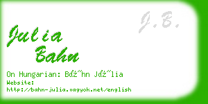 julia bahn business card